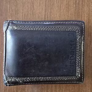 Carhartt Brown Leather Bi-Fold Wallet with Contrast Stitching